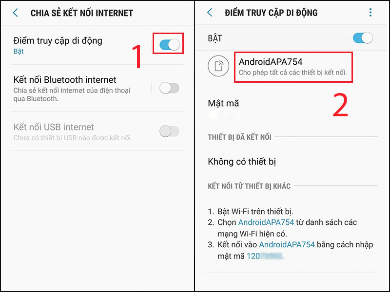 Bạn có thể đổi tên Điểm truy cập di động để mọi người dễ nhận ra máy của bạn khi phát WiFi